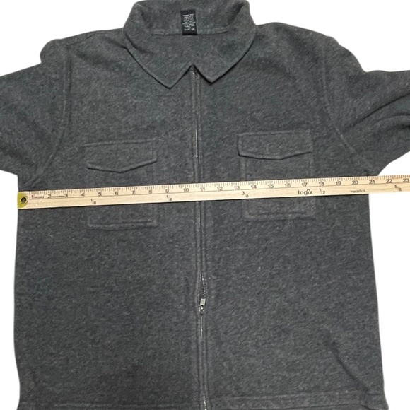 Women's Vintage Gap Double Pocket Full Zip Fleece Shirt Jacket Gray Size Large - Picture 7 of 12
